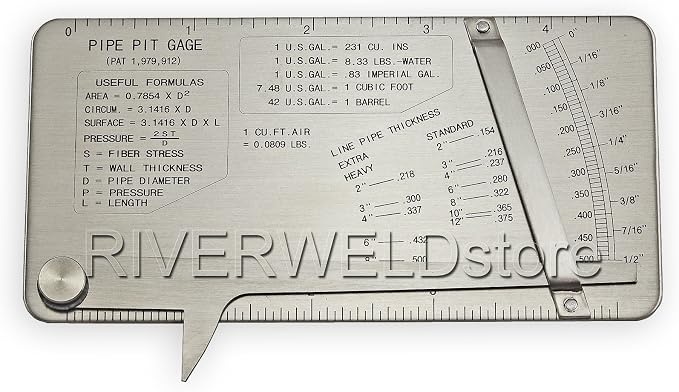 RIVERWELD Pipe Pit Welding Gauge Gage Test Ulnar Welder Inspection | Range is 0