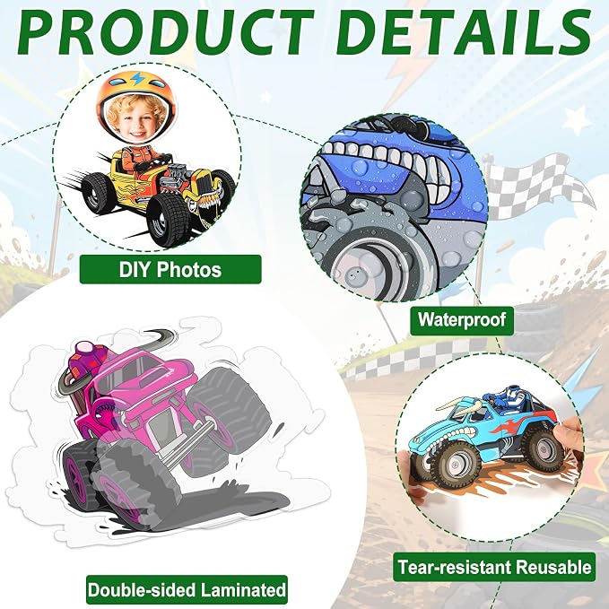 60pcs Automobile Theme DIY Cutouts Racing Car Bulletin Board Decorations Set