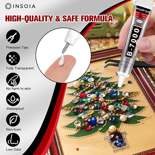 8 PCS 15ml B7000 Rhinestone Glue Clear – Super Glues