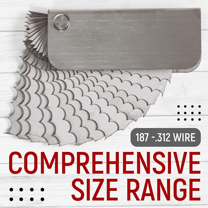 Garage Door Spring Measure Tool, 187 to .312 Precise Stainless Steel Wire Gauge
