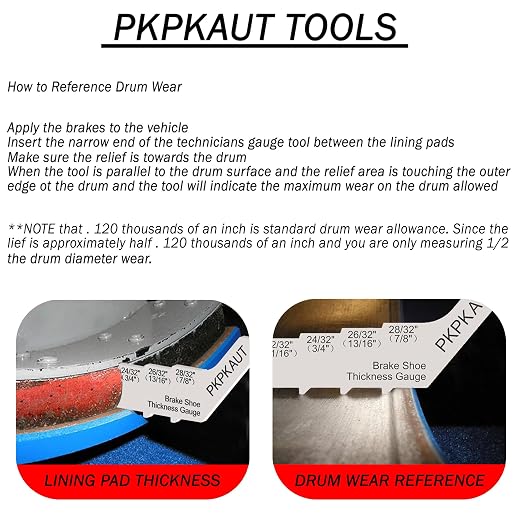 2Pcs Mini Tech Gauge 32nds Brake Pad Measuring Tool, 2-in-1 32ths-Labeled