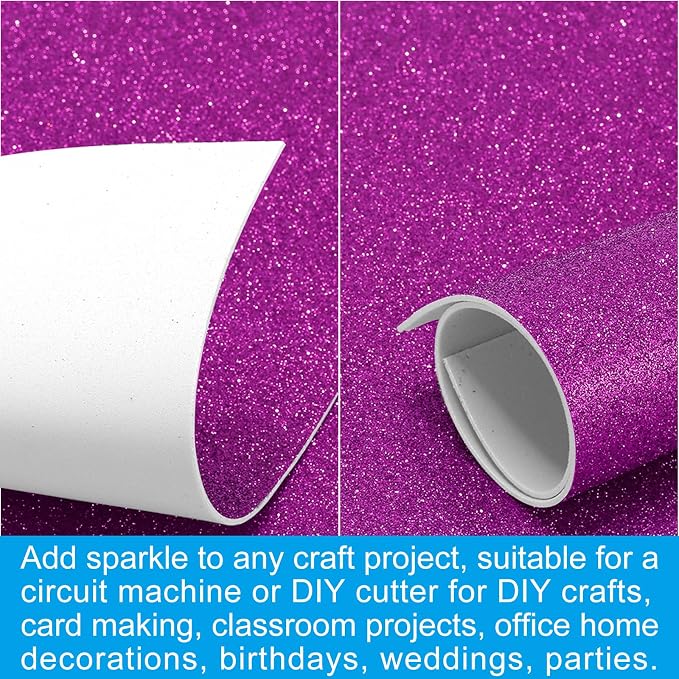 PATIKIL Purple Shiny EVA Glitter Foam Sheet 11 x 8 Inch 2mm Thick
