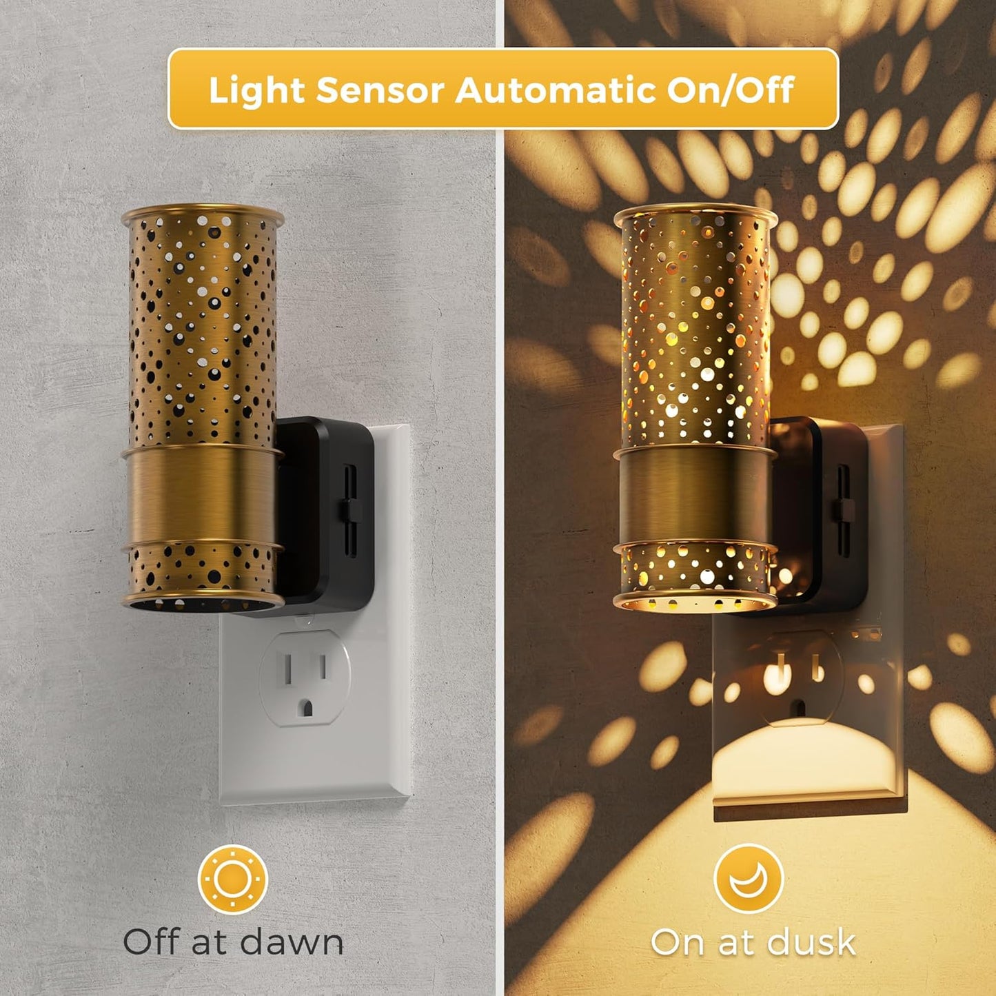 L LOHAS LED Night Light, 2 Pack Dimmable Night Lights Plug into Wall, Vintage Nightlight with Light Sensor, Soft White, 0-100LM Plug in Aesthetic Night Light for Adults Bathroom Hallway Gift