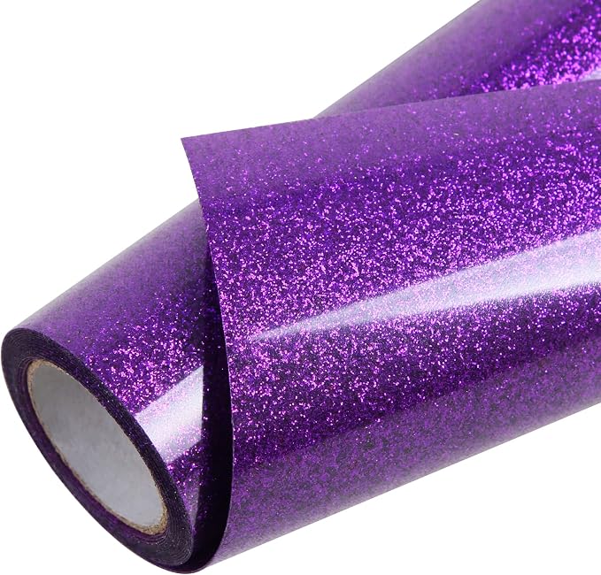 TORC Purple Glitter HTV Heat Transfer Vinyl Roll 12 inch x 5 ft Iron on Vinyl