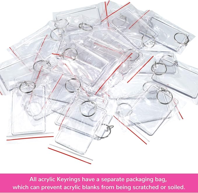 Yaomiao Acrylic Photo Frame Keychain Holder Photo Picture Insert Blank Keyring