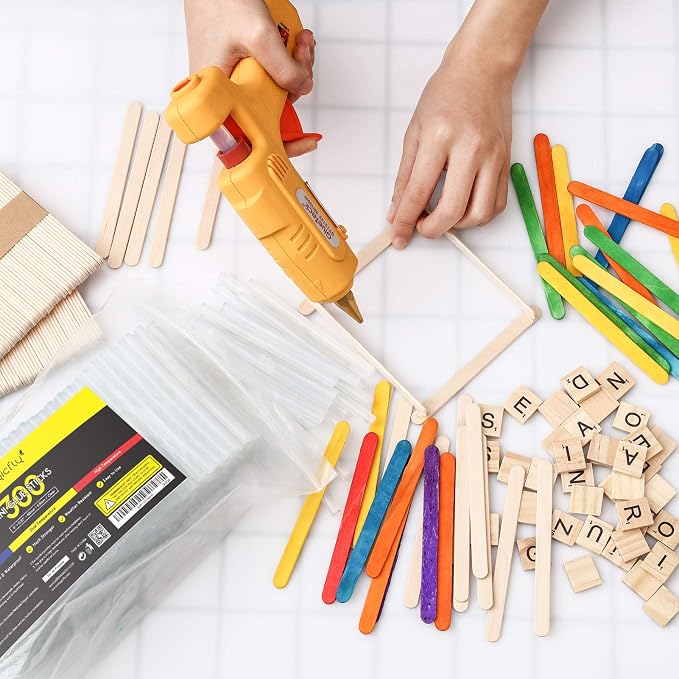 Magicfly Mini Hot Glue Gun Sticks, Huge Pack of 300, Compatible