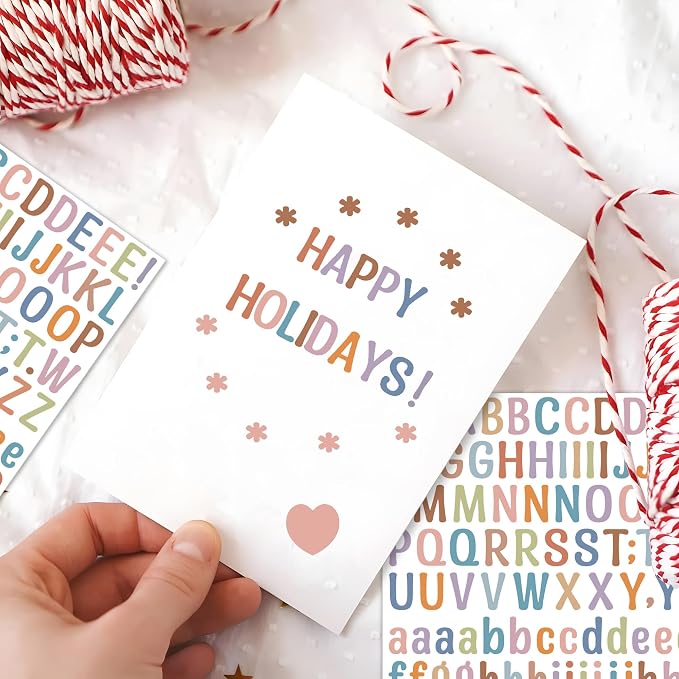 Letter Stickers 0.5 inch, Self-Adhesive Vinyl Waterproof ABC Letter Stickers