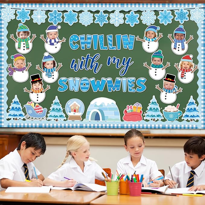 Winter Bulletin Board Decoration Set Christmas Snowman Classroom Decoration