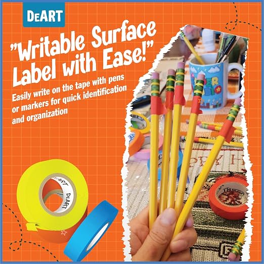 DEART Colored Masking Tape 12 Pack 1 inch Color Painters Tape