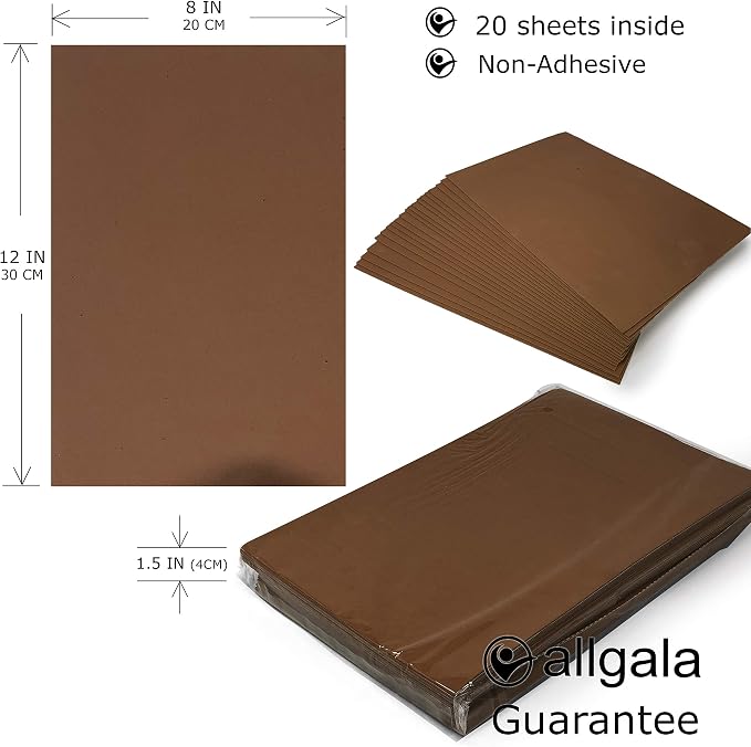 Allgala 20-Value-Pack EVA Foam Paper 8x12 Inch Sheets-Coffee-CF85311