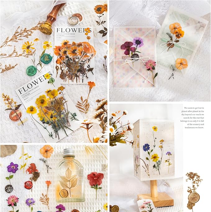 Yoksas Pressed Flower Wax Seal Stickers Set