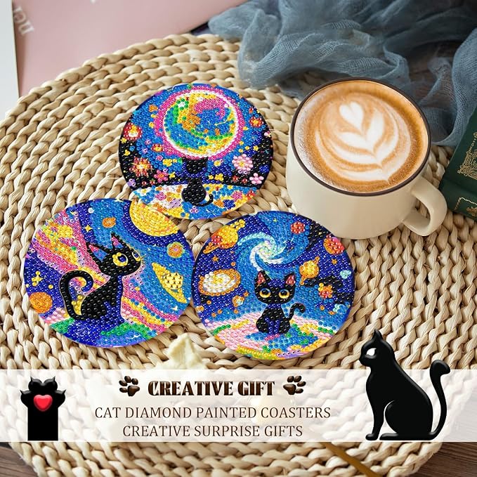 10-Pack Diamond Art Coaster Kit