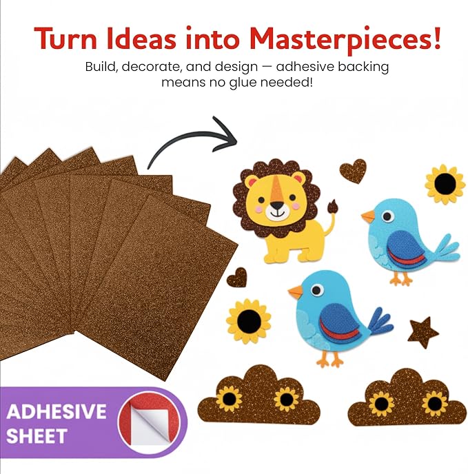 Self-Adhesive Glitter EVA Foam Sheets