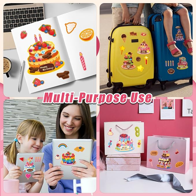 32 Sheets Create Cake of Dreams Stickers, Make Your Own Cake Stickers