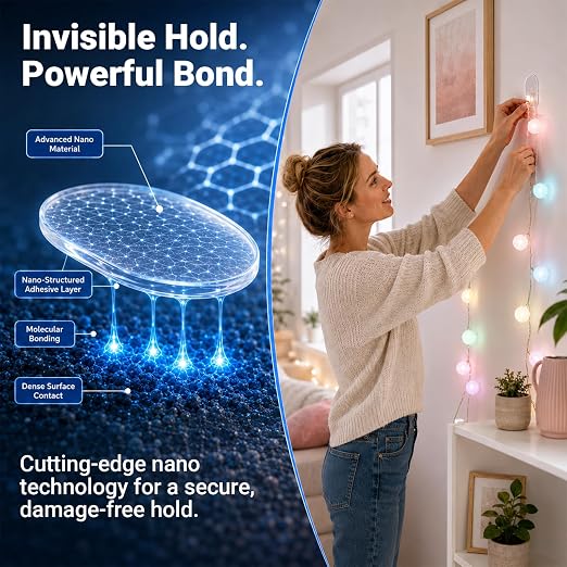 80 PCS Nano Double Sided Adhesive Pads, Waterproof No Damage Removable Heavy
