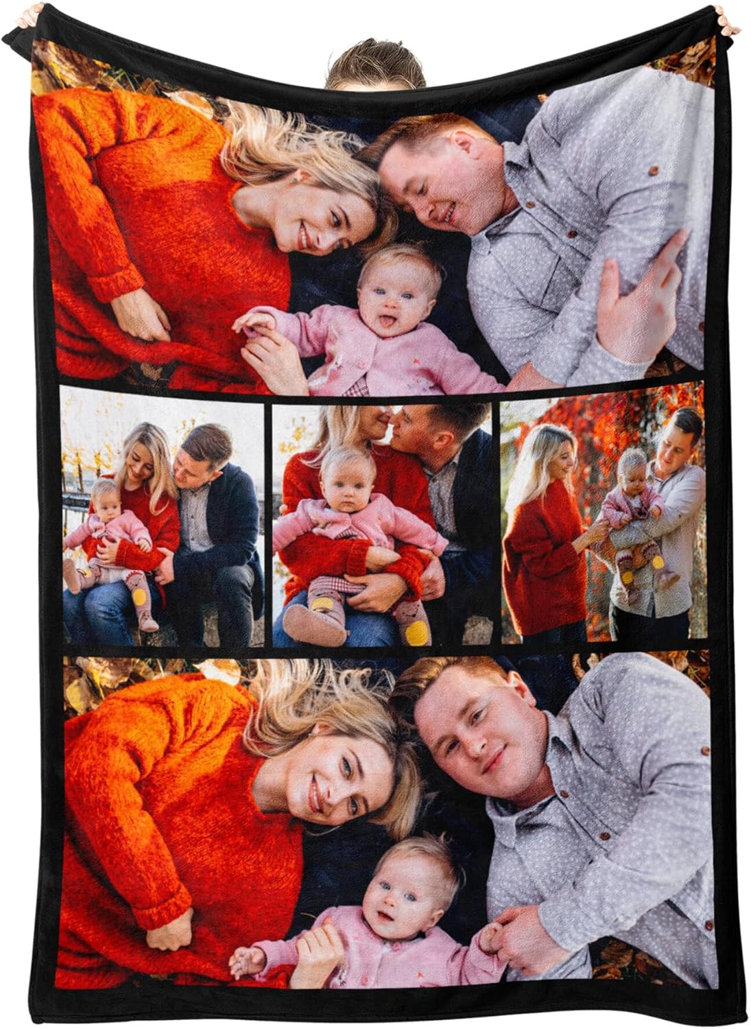 Personalized Blanket with Picture Custom Blanket with Photos Text Customize Valentines Day Gifts Birthday Gifts for Her Him Girlfriend Boyfriend Wife, 40 * 50in