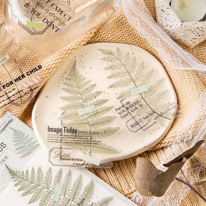 Yoksas 120Pcs Large Nature Plants Leaf Veins Stickers