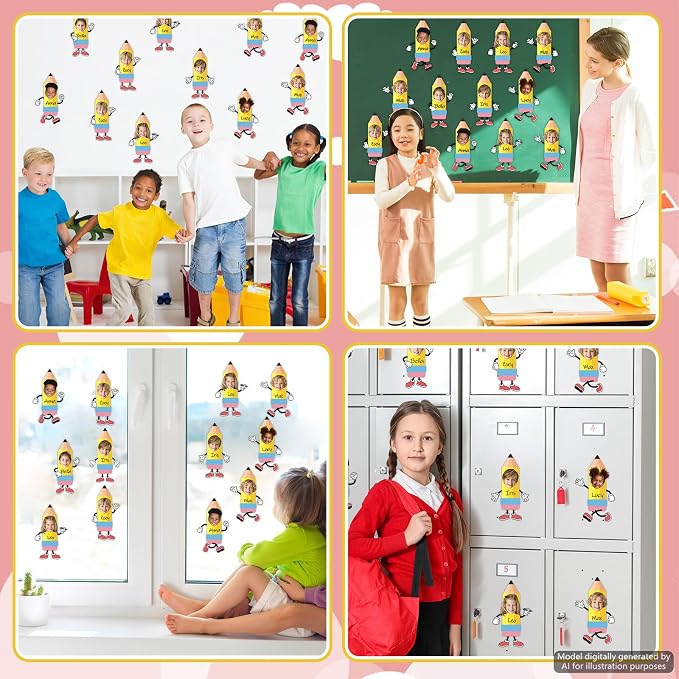 60Pcs Pencil Photo Paper Cutouts Pencils Bulletin Board Decor Pencil DIY Photo