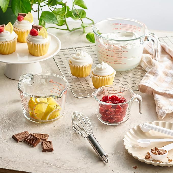 Le'raze Set of 3 Glass Measuring Cups