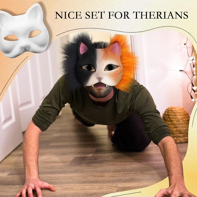 Seenelling DIY Therian Mask Kit Blank Cat Mask