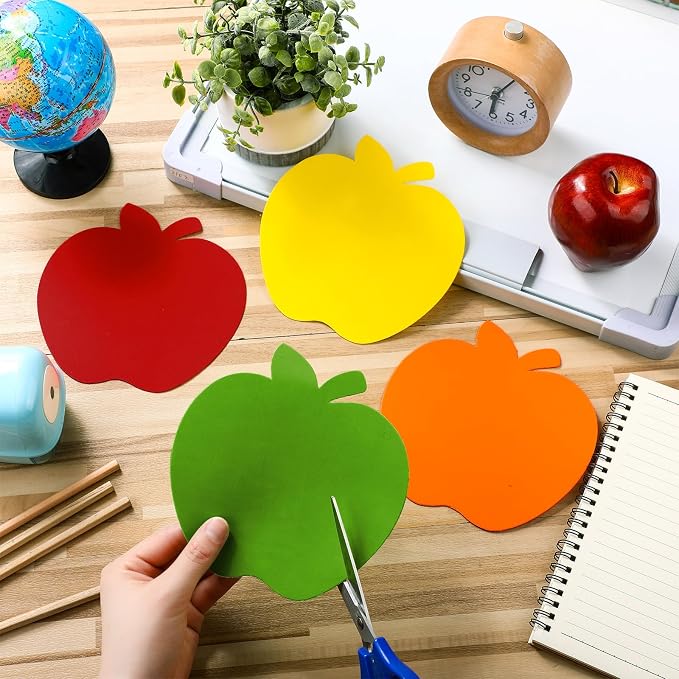Ireer 48 Pcs Large Foam Apple Cutouts 6 Inch Colorful Apple Shapes Bulletin