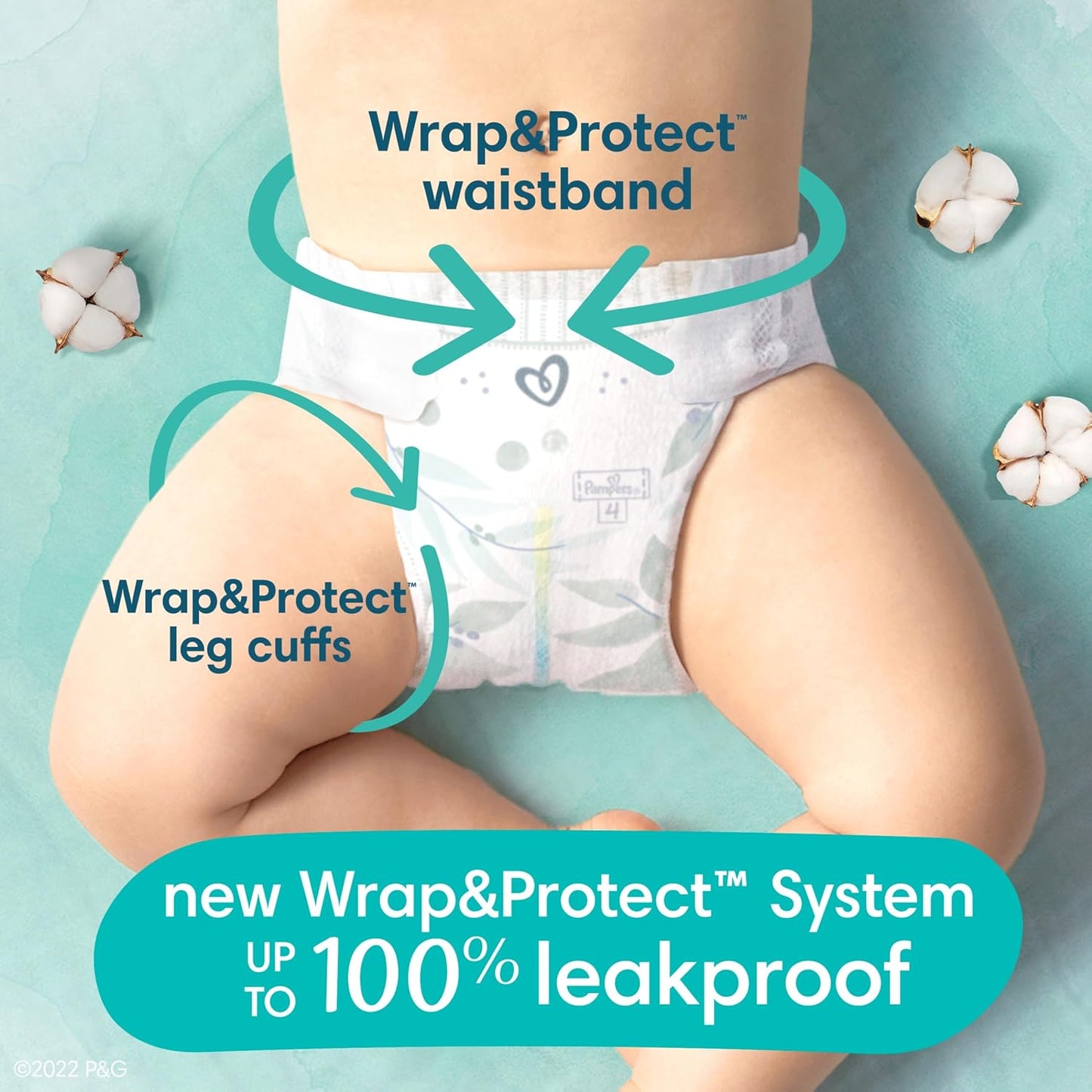 Pampers Pure Protection Baby Diapers, Size 0 (>10 lbs), 76 Count, Up to 100% Leakproof, Premium Plant-Based Skin Protection, Hypoallergenic Soft Diapers