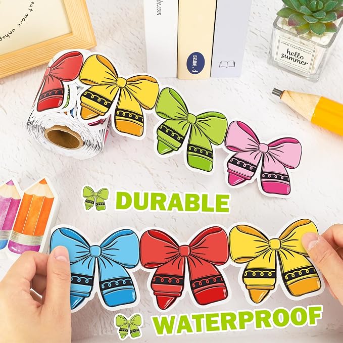 FYSUIMU 65.6 Ft Crayon Bow Bulletin Board Border Colorful Crayon Coquette