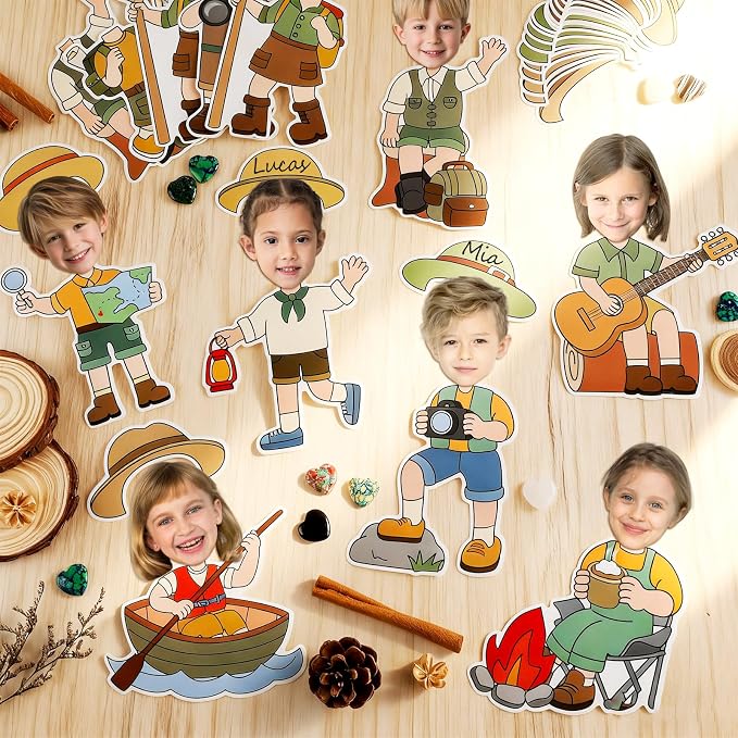 60pcs Camping Theme DIY Cutouts Camper Bulletin Board Decoration Set Camping