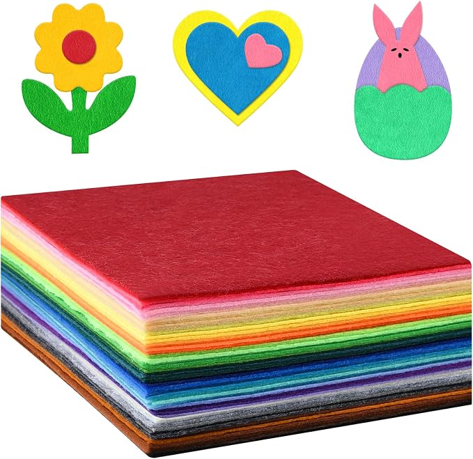 Morcheiong 50 Pcs Felt Fabric Soft Felt Fabric Sheet