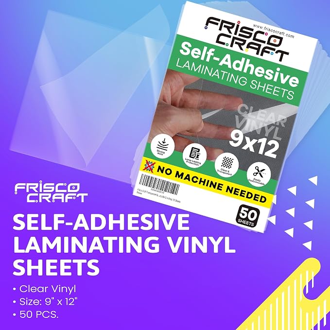 Frisco Craft Self Laminating Sheets, No Machine Needed, Self Sealing Laminate