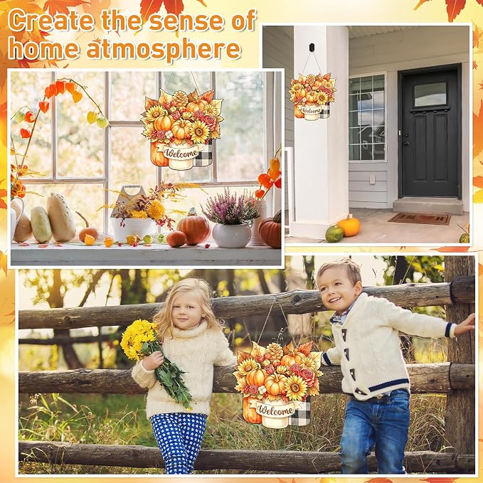 Unfinished Fall Wreaths Wood Crafts to Paint Set of 3, Unfinished Wood Cutouts