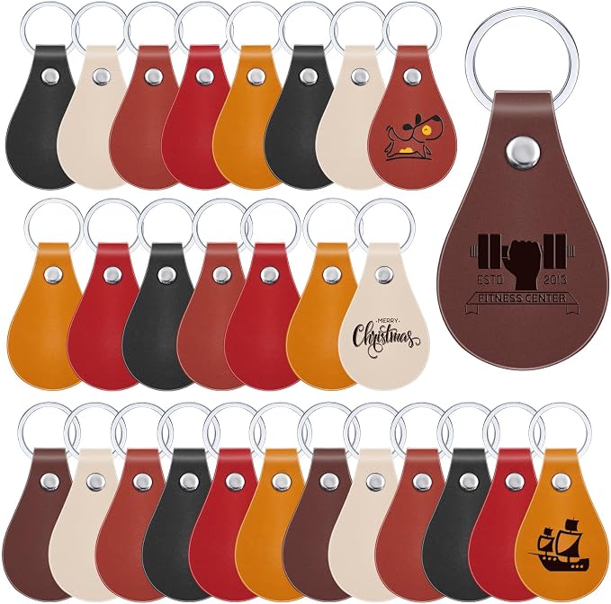Taiyin 30 Pcs Leather Key Fob Kit