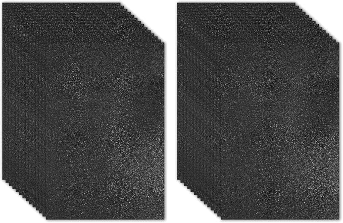 PATIKIL 30Sheets Black EVA Glitter Foam Sheet 11.8 x 7.9 Inch 2mm Thick Sparkle
