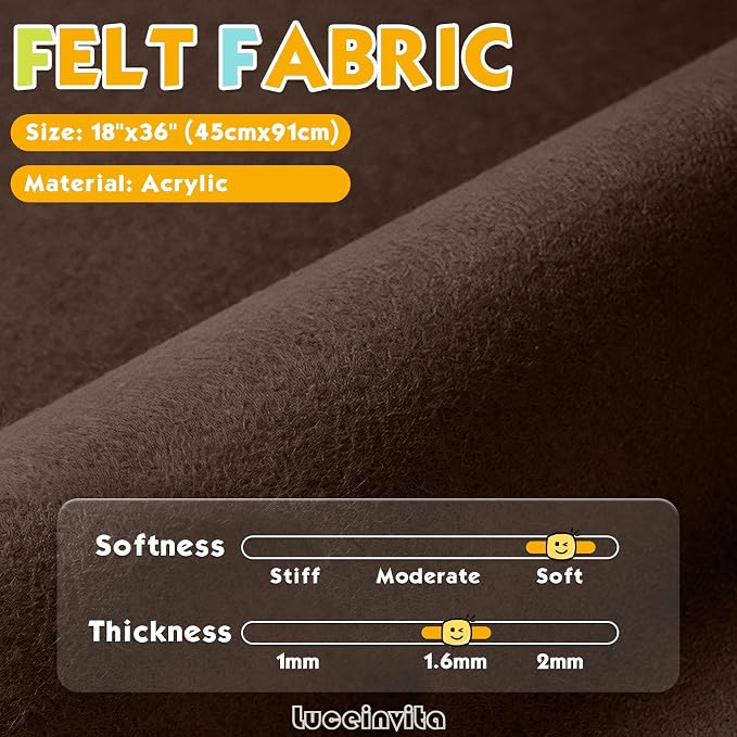 Chocolate Brown 18" X 36" Felt Fabric Sheet