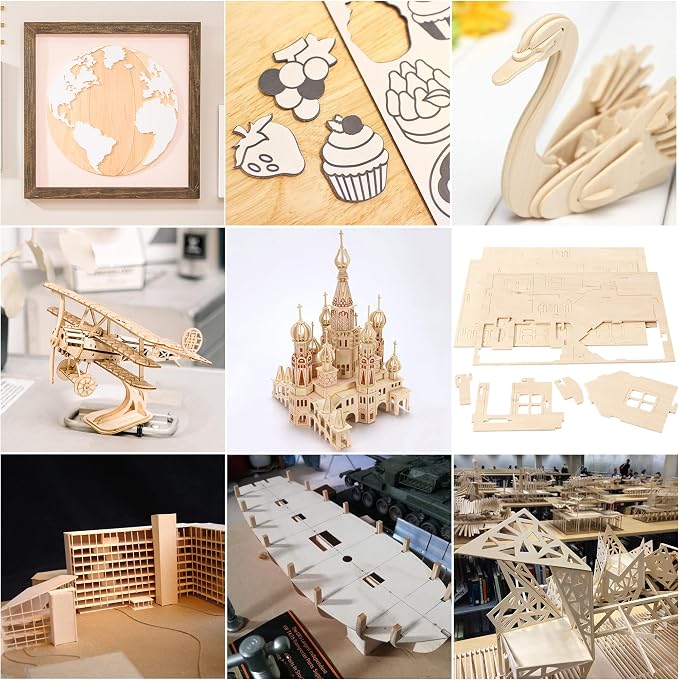20 Pieces Basswood Sheet, 1/16 x 12 x 8 Inch Thin Plywood Wood Sheets