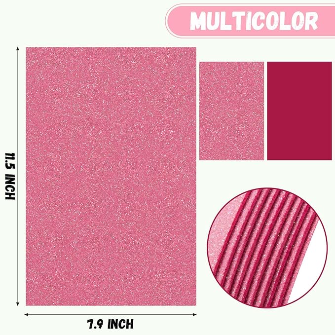10 Pack Glitter Foam Sheets Craft 8 x 12 inch | Sparkles Foam Paper