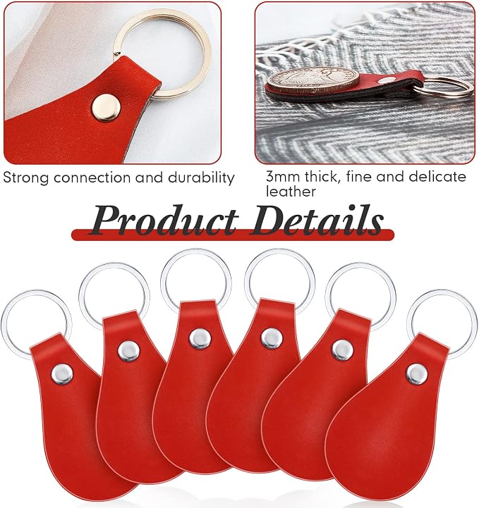 Taiyin 30 Pcs Leather Key Fob Kit