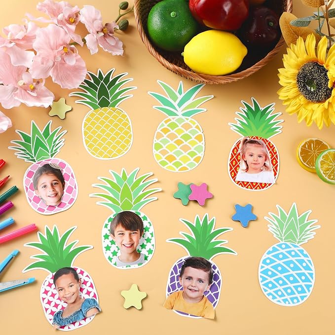 gisgfim 80Pcs Summer Cutouts Pineapple Decoration Bulletin Board Luau Tropical