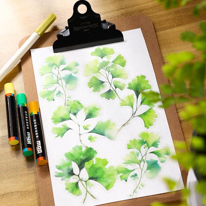 120 Pcs Botanical Leaf PET Stickers