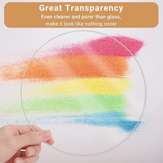 Enoin 9pcs 5 Inch Round Clear Acrylic/Plexiglass Sheet Disc Circle Plastic