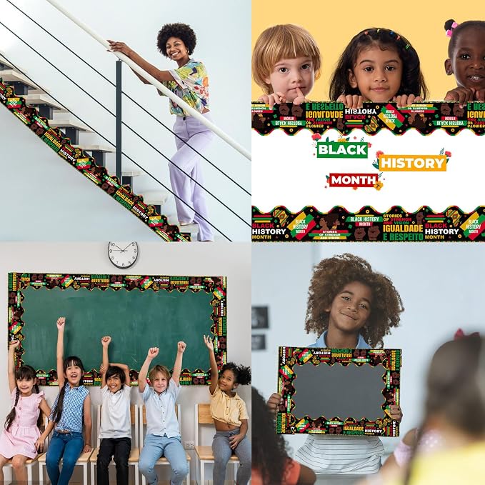 69 Feet Black History Month Bulletin Board, African American Holiday Rolled