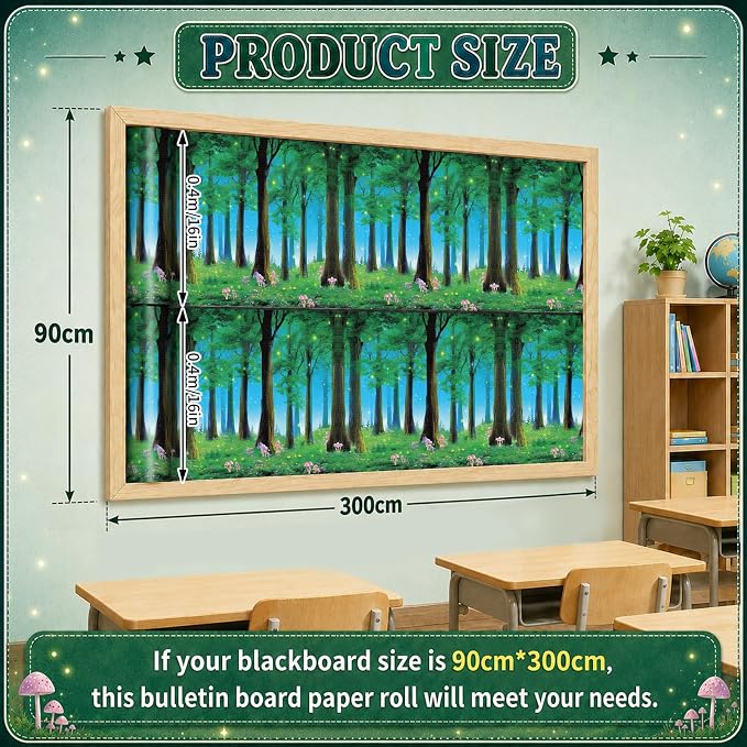 Forest Bulletin Board Roll Non-Woven Fabric Poster 16in X 20ft | Back to School