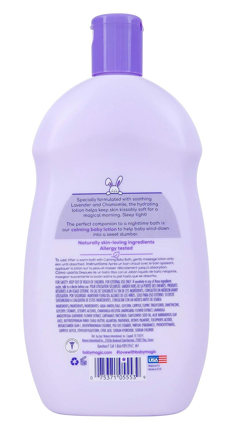 Baby Magic Calming Lotion | Helps Comfort and Relax Before Bedtime | Lavender & Chamomile | 16.5 fl oz. (6 Pack)