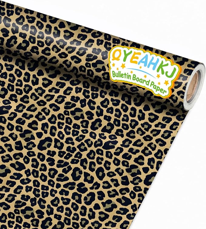 Leopard Print Bulletin Board Paper Roll Cheetah Bulletin Board Background Paper