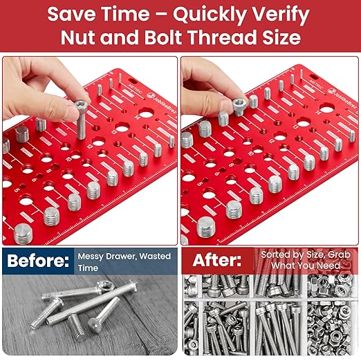 Thread Checker, 76 Nut and Bolt Thread Checker, 28 Standard & 28 Metric & 20