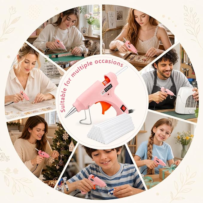 Mini Hot Glue Gun Kit with 30 Glue Sticks, 20W Fast Preheating Hot Glue Gun And
