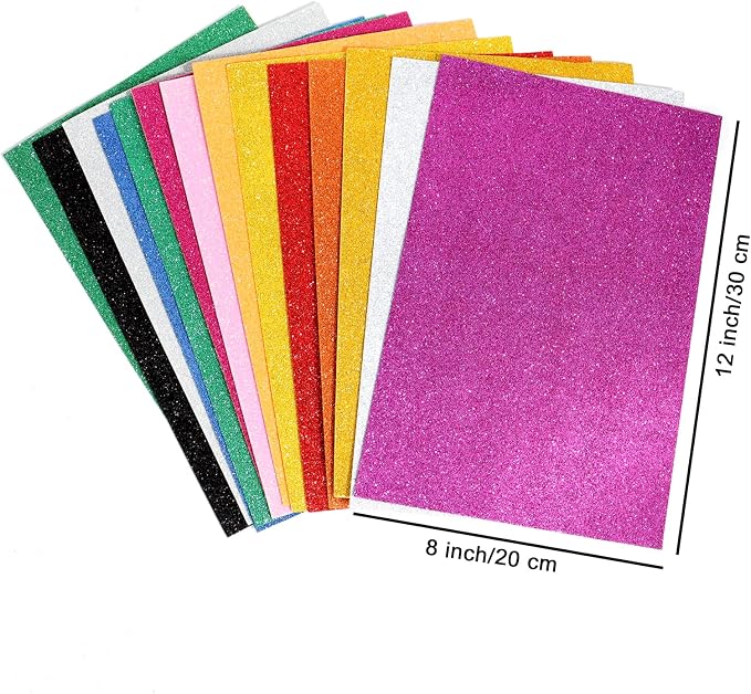 20 Sheets Glitter Paper Sheet for Crafts St. Patrick's April Fool's Memorial
