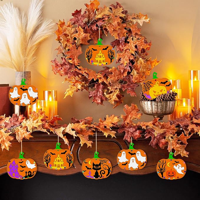36PCS Wooden Pumpkins Ornaments to Paint Halloween Thanksgiving Decoration