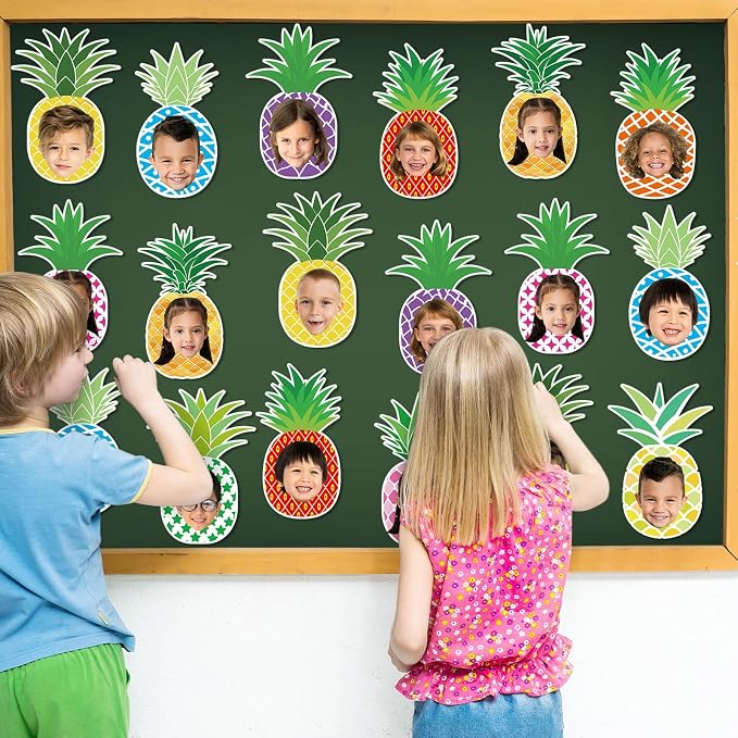 gisgfim 80Pcs Summer Cutouts Pineapple Decoration Bulletin Board Luau Tropical