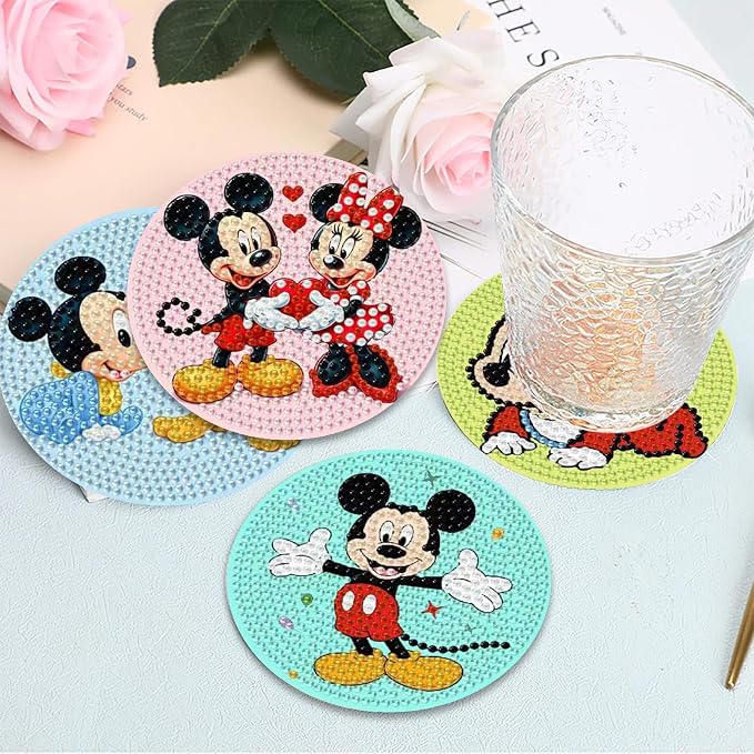 8 Pcs Cute Cartoon Diamond Art Coasters Kit